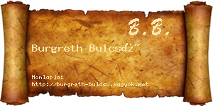 Burgreth Bulcsú névjegykártya